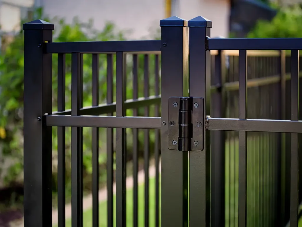 a metal gate with a lock